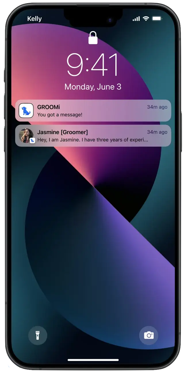 GROOMi messaging and notifications